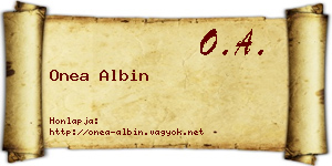 Onea Albin névjegykártya